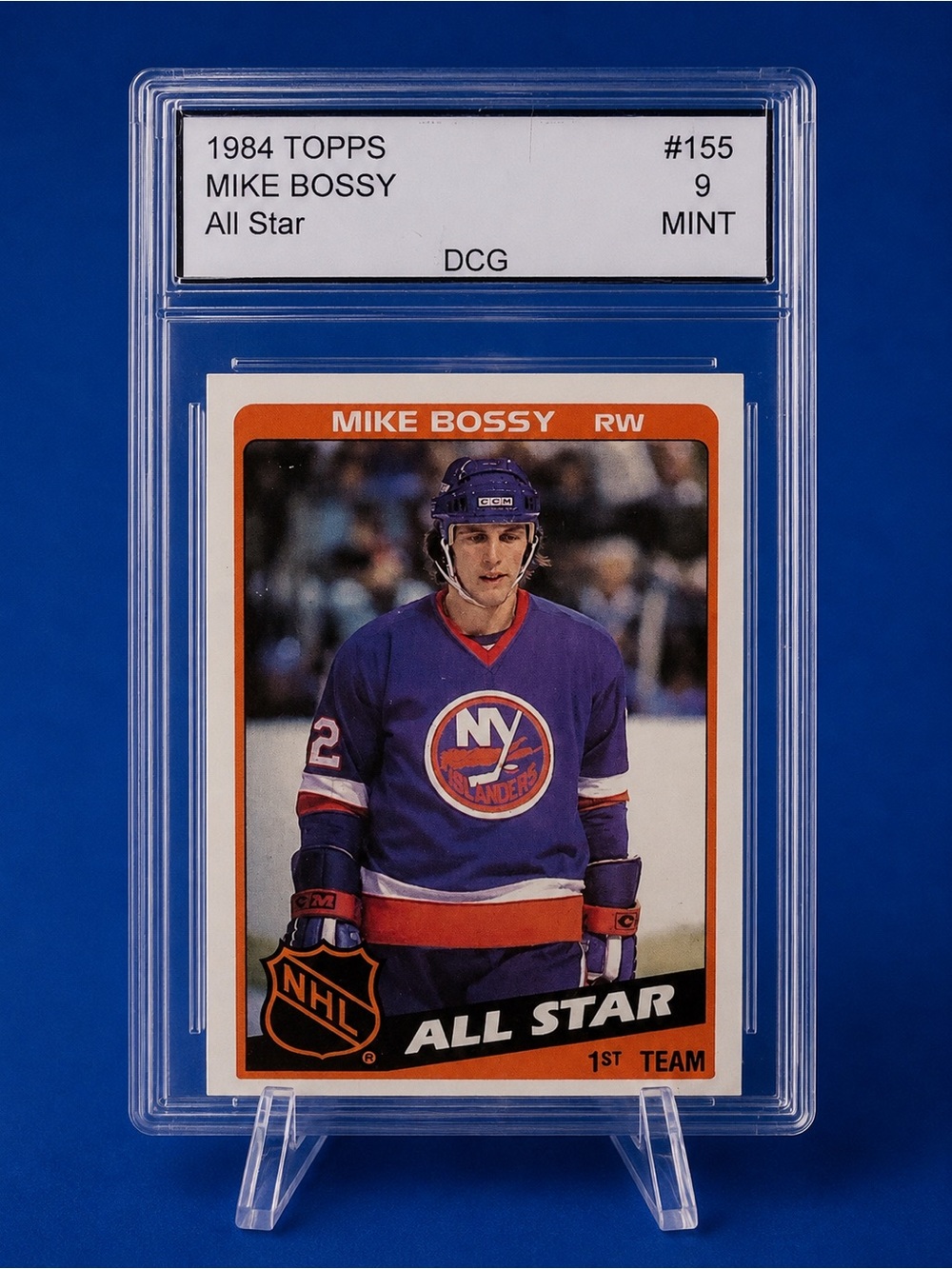 1984 Topps Mike Bossy All Star Card - Blue & Orange